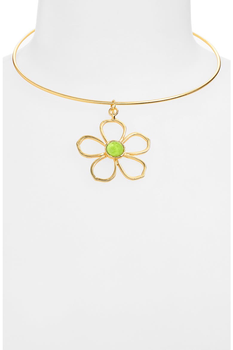 Bloom Pendant Collar Necklace, Alternate, color, GOLD/GREEN