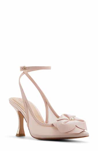 Maya Flower Faux Pearl Ankle Strap Pump