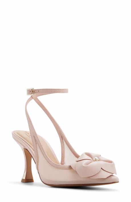 Maya Flower Faux Pearl Ankle Strap Pump