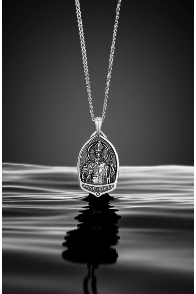 Men's St. Patrick Pendant Necklace, Alternate, color, SILVER