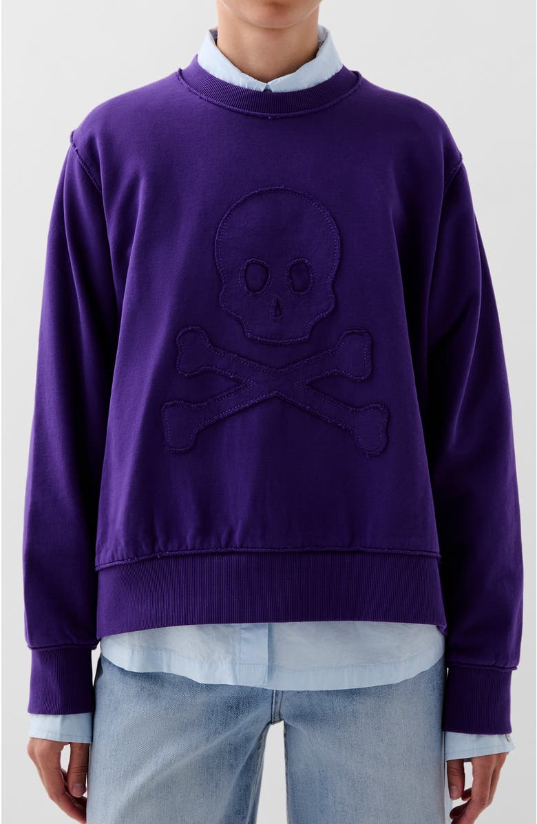 Scalpers Raw Skull Sweater, Main, color, Darkpurple
