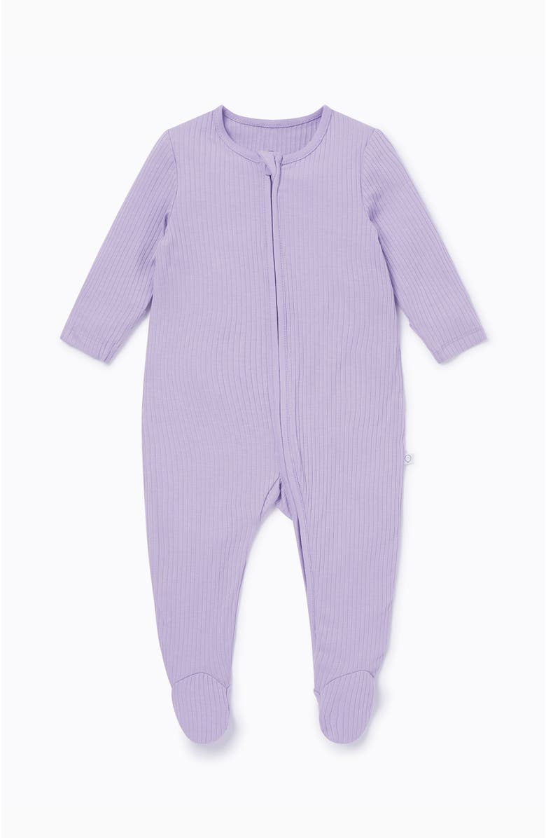 MORI Ribbed Two Way Zip-Up Sleepsuit, Main, color, Lilac