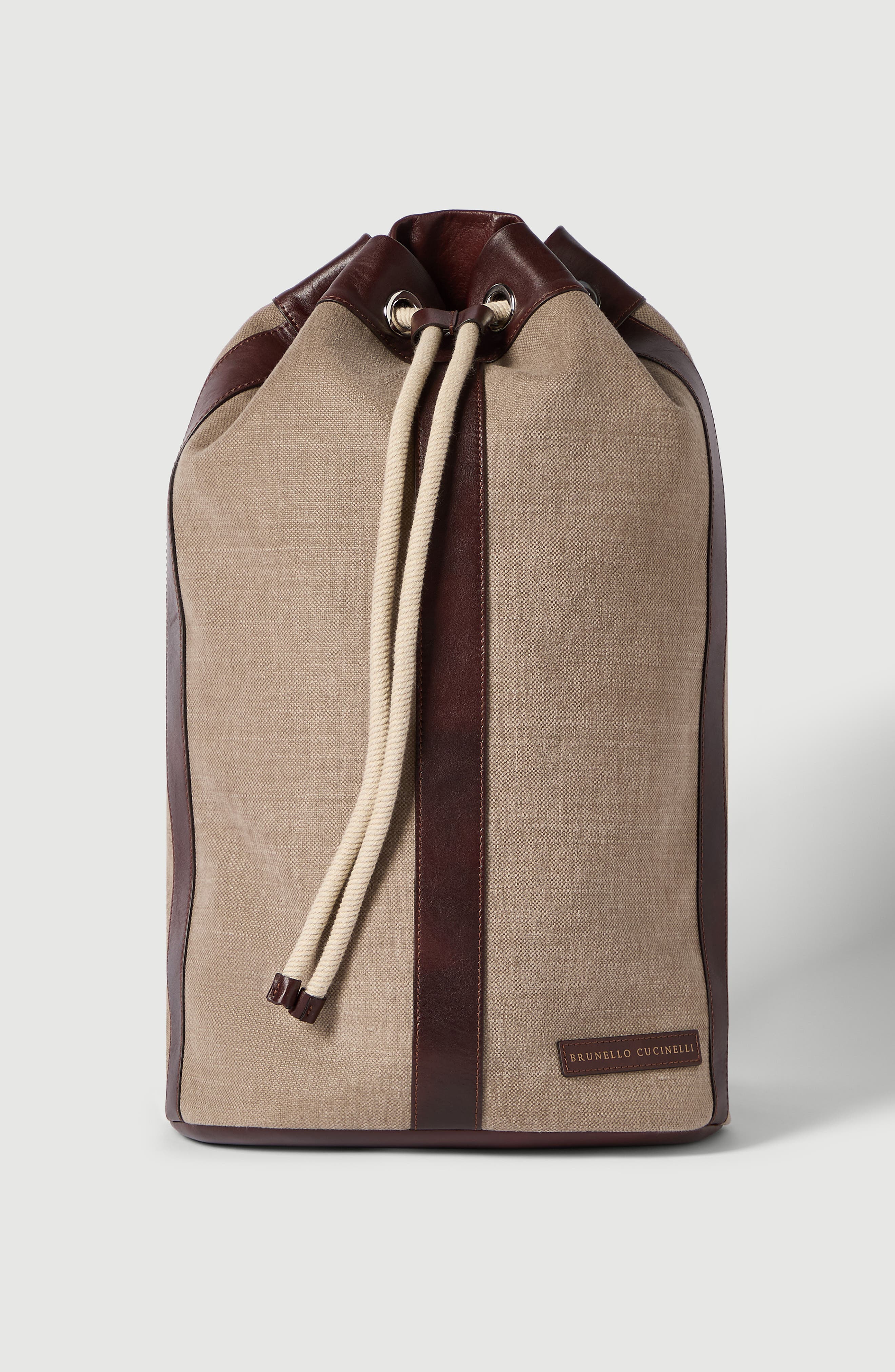Brunello Cucinelli Water-resistant drawstring backpack, Alternate, color, Leather