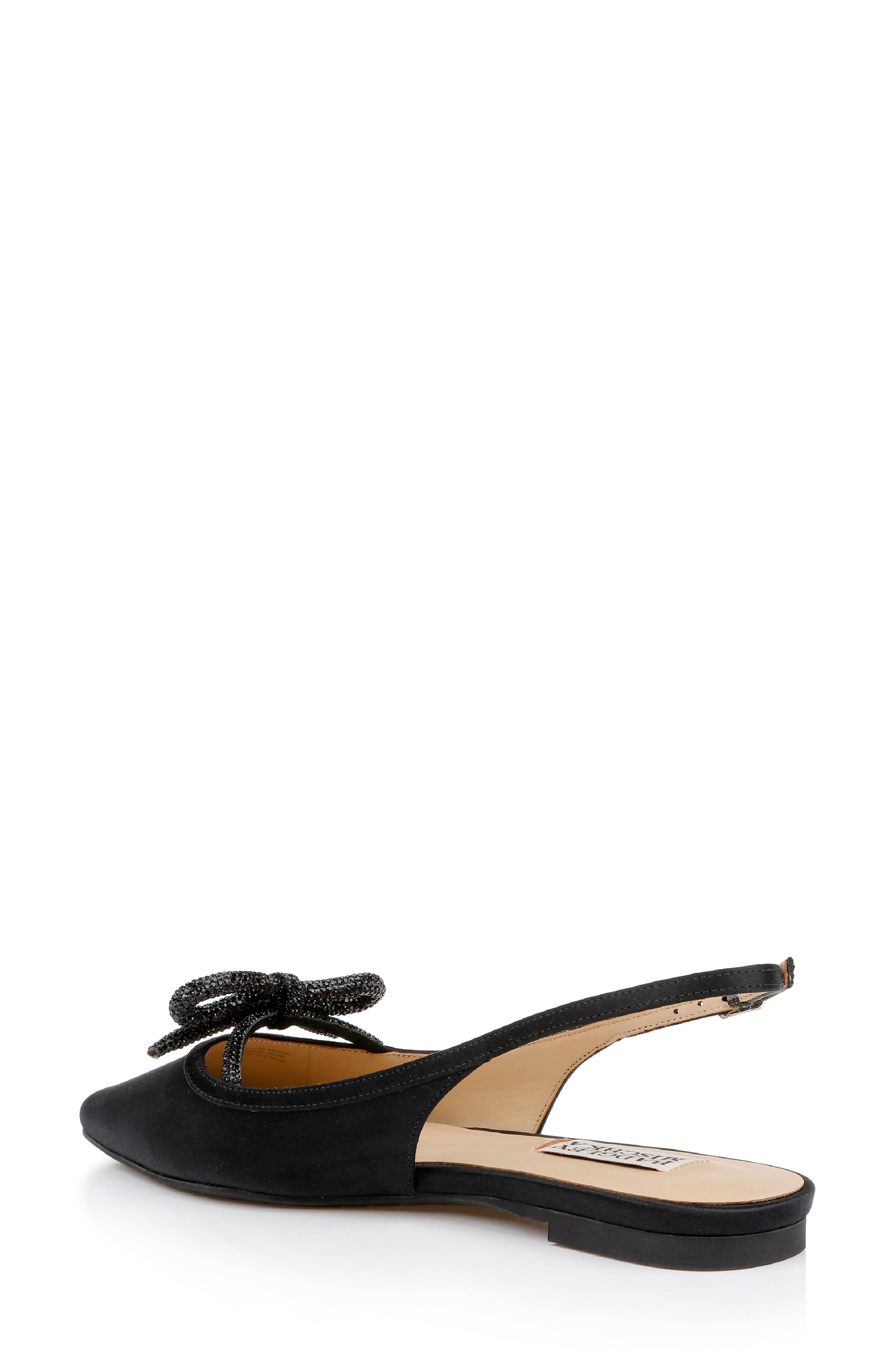 Badgley Mischka Collection Genesis Slingback Flat, Alternate, color, Black Satin