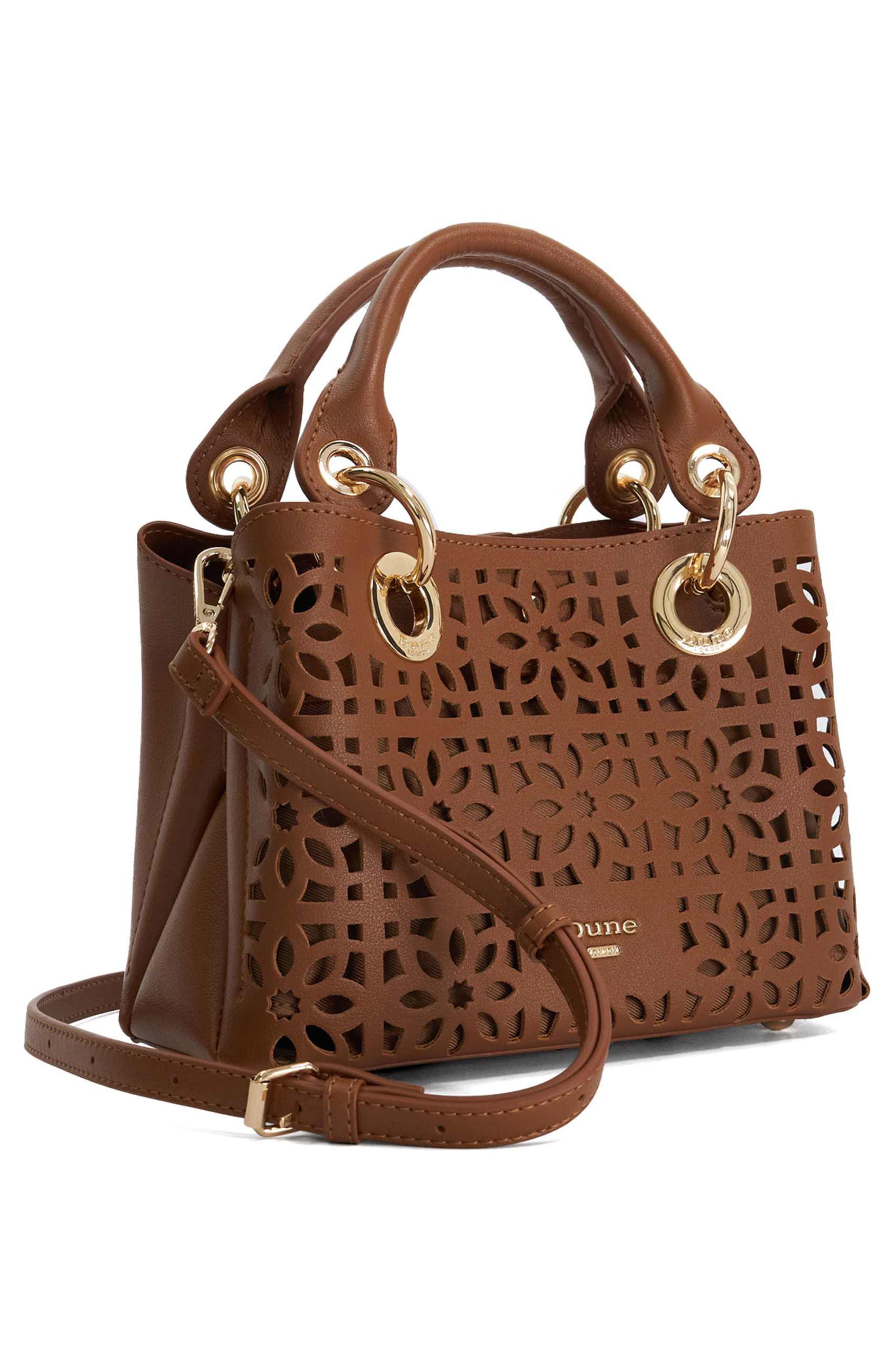 Dune London Diddydelaser Faux Leather Top Handle Bag, Alternate, color, Tan