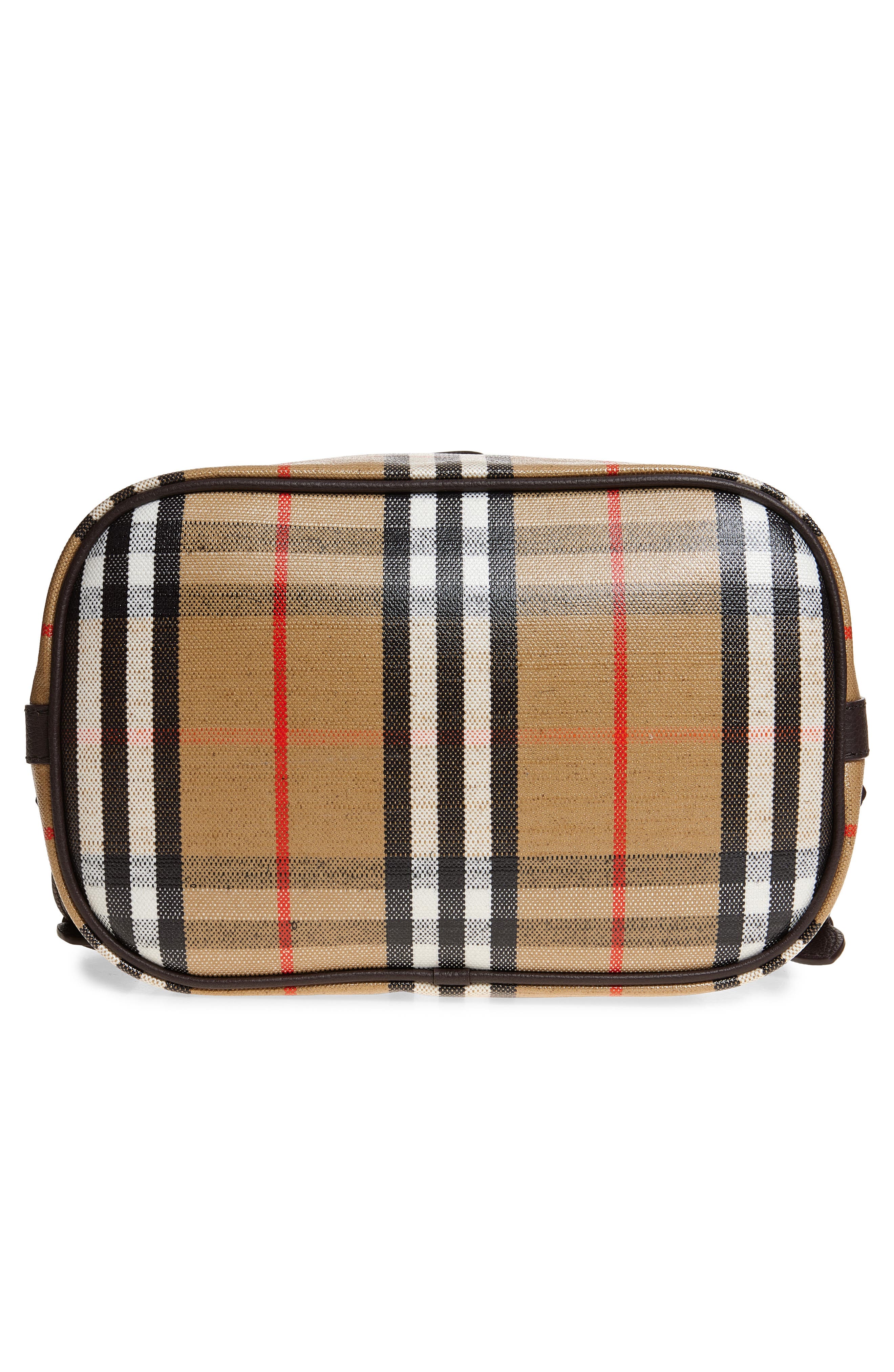 Burberry Highlands Check Coated Canvas Backpack, Alternate, color, Sand