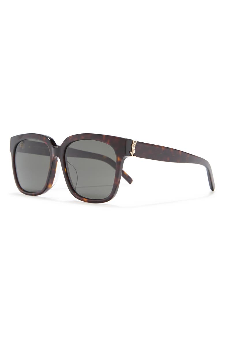 Saint Laurent 55mm Best Sunglasses, Alternate, color, Havana Havana Grey