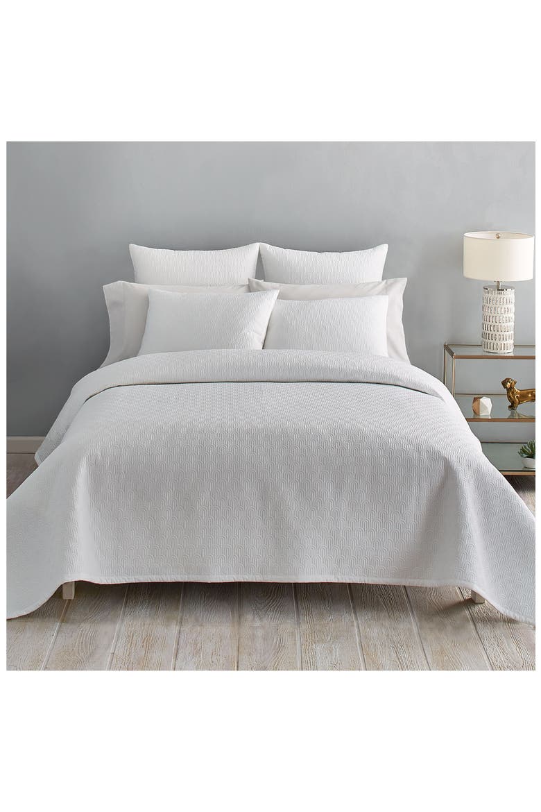 Quilted Scallop Coverlet - Full/Queen, Main, color, WHITE