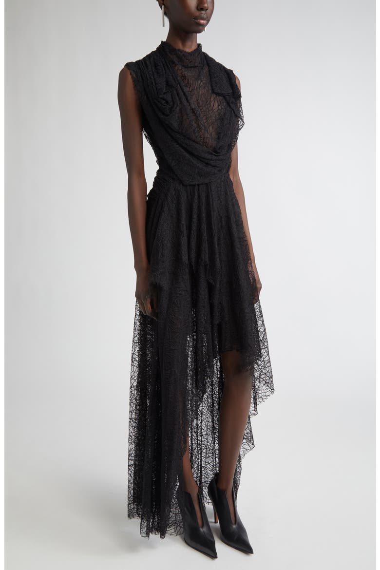 Cobweb Lace Gown, Alternate, color, BLACK
