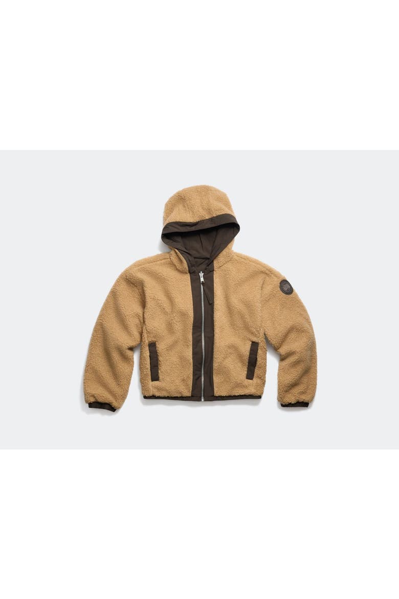 Alberni Reversible Fleece Bomber, Alternate, color, Ecru Beige/Terra