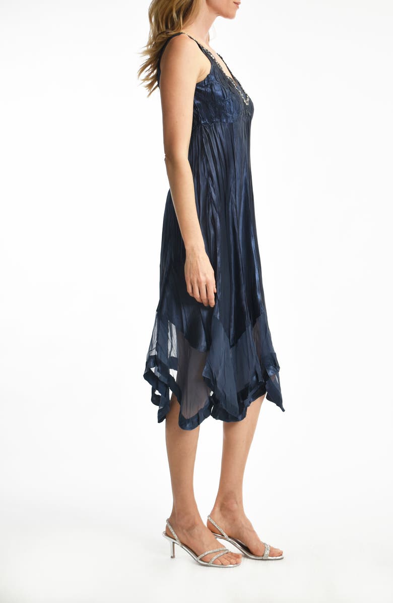 Komarov Two-Piece Charmeuse & Chiffon Dress & Jacket Set, Alternate, color, Eclipse