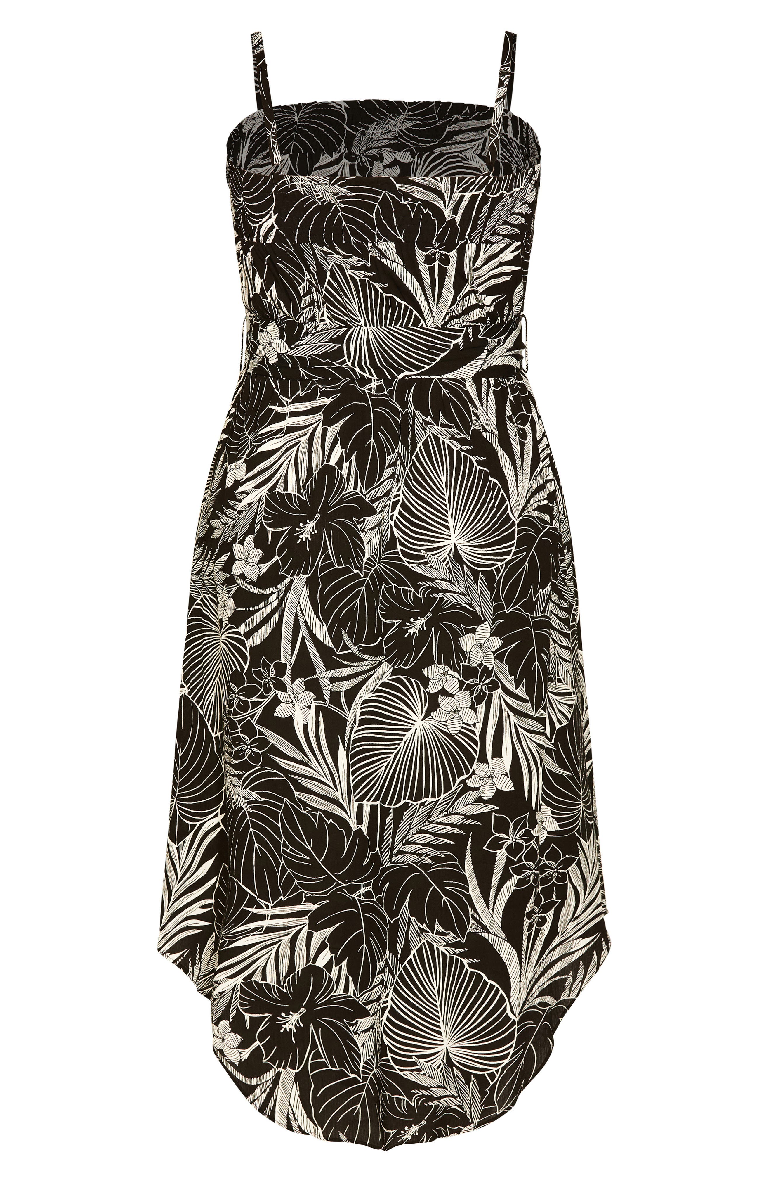 City Chic Tamazin Palm Print Midi Dress (Women) | Nordstromrack