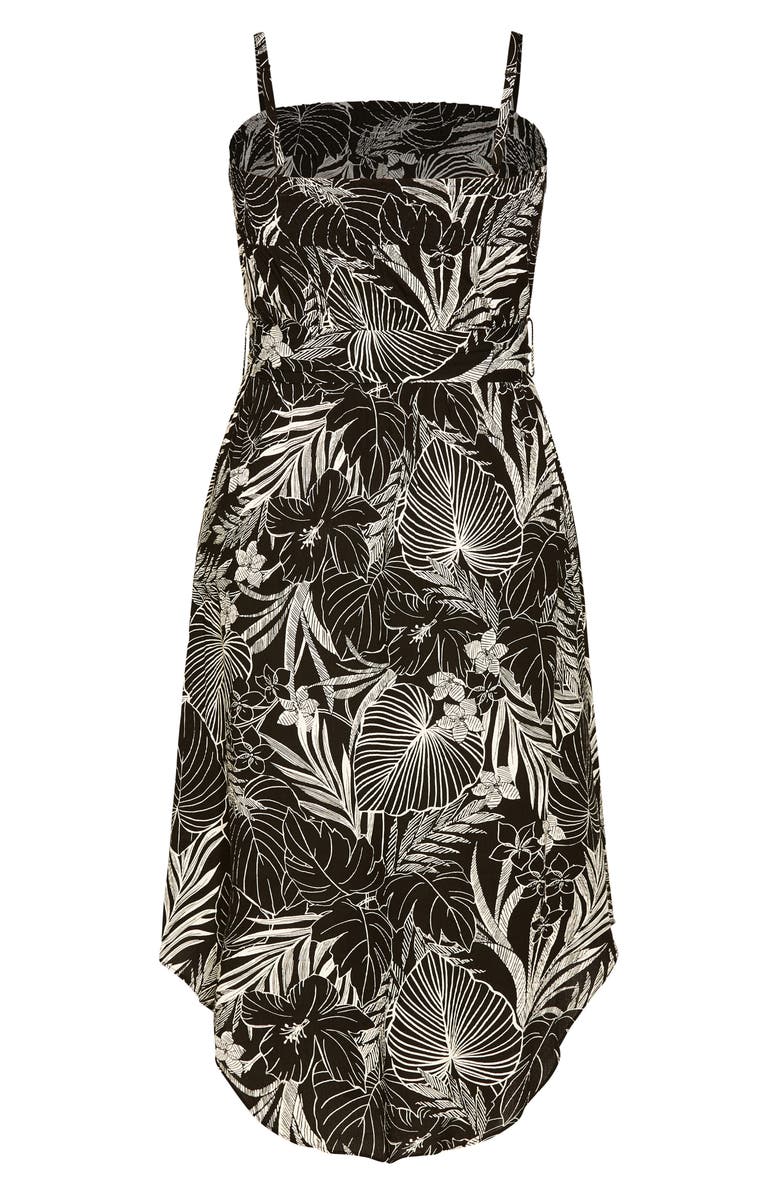 City Chic Tamazin Palm Print Midi Dress, Alternate, color, 