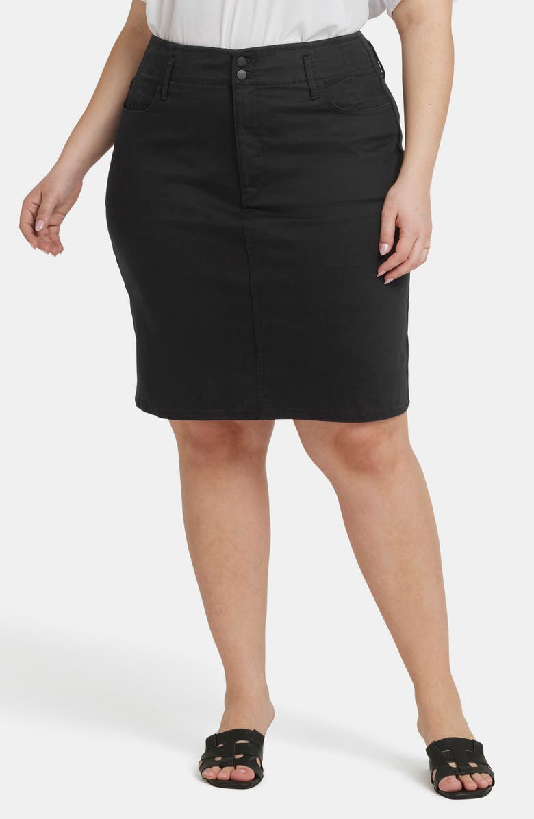 NYDJ Hollywood Pencil Denim Skirt, Main, color, Black
