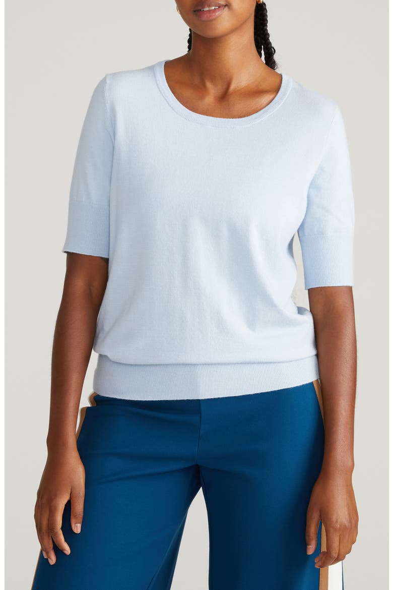 Rosie Short Sleeve Sweater, Main, color, SILVER BLUE
