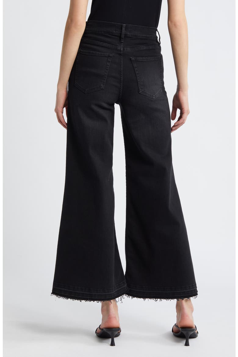 Le Palazzo Raw Hem Crop Wide Leg Jeans, Alternate, color, BLACKTHORN