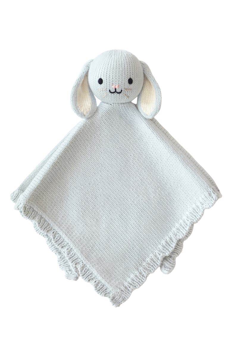 cuddle+kind Baby Bunny Lovey & Soother Blanket, Main, color, Blue