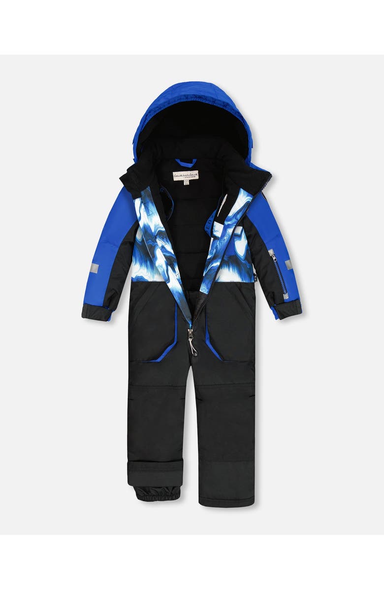 Deux par Deux One-Piece Play Snowsuit Colorblocking, Alternate, color, Black