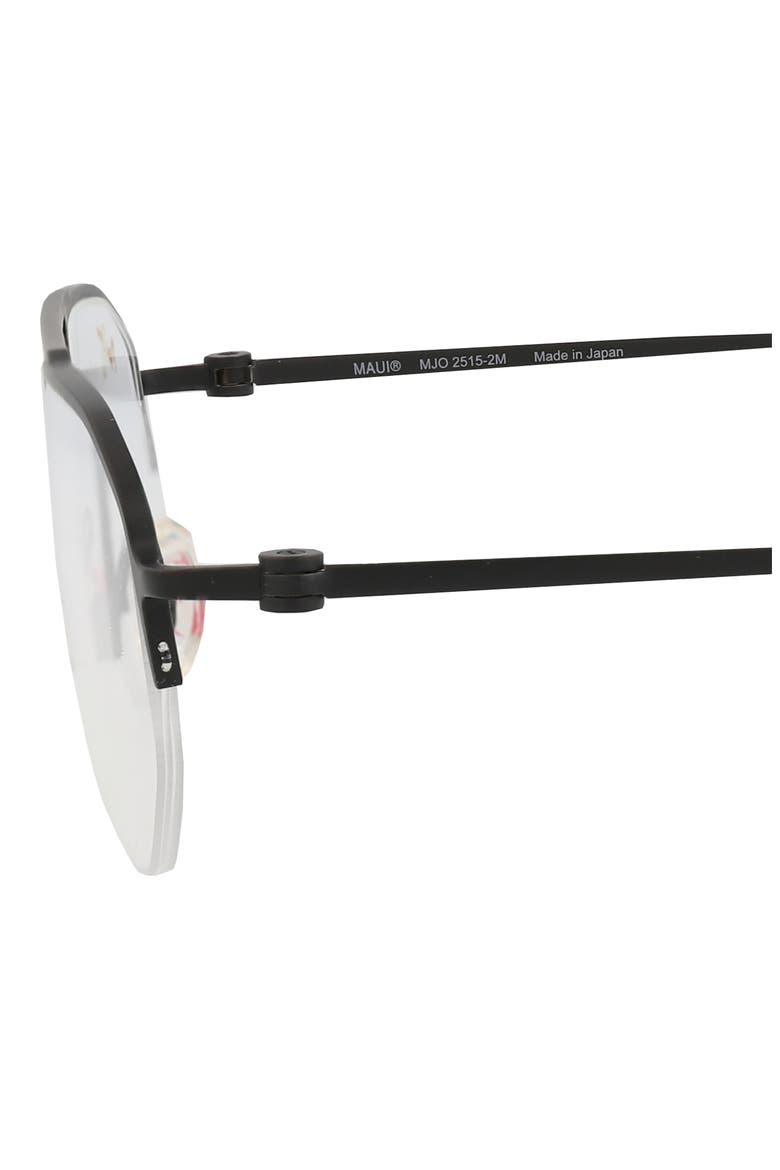 53mm Half Rim Optical Glasses, Alternate, color, BLACK BLACK TRANSPARENT