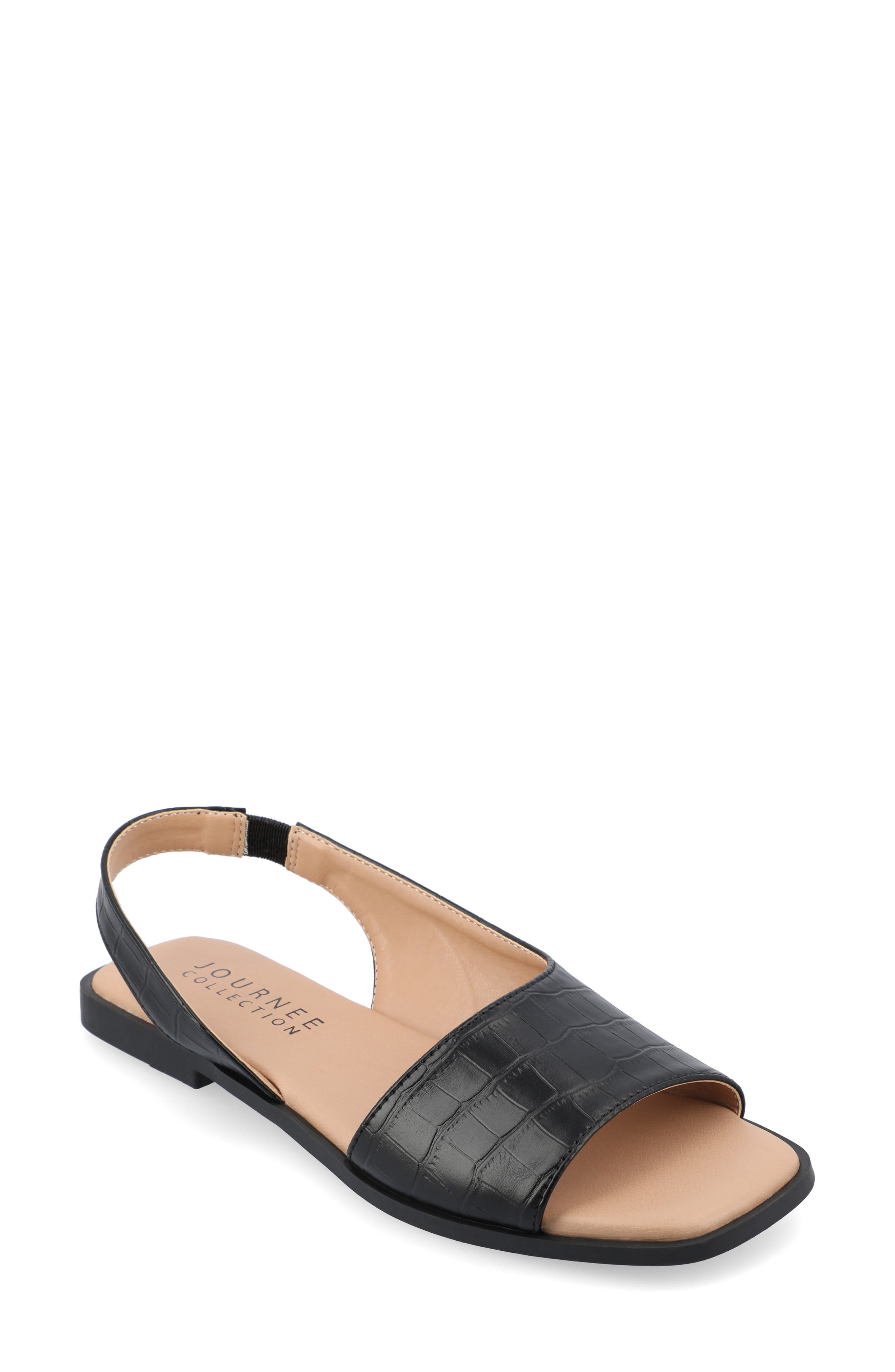 Journee Collection Brinsley Slingback Sandal, Main, color, Black