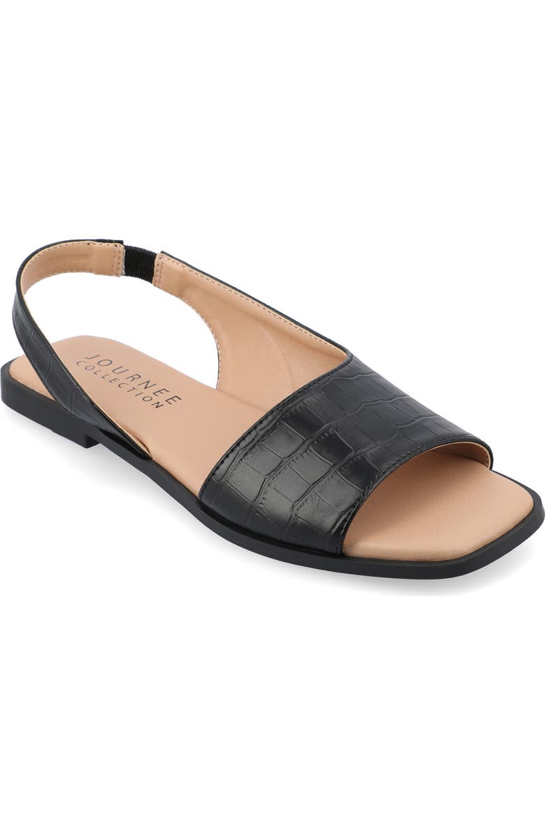 Journee Collection Brinsley Slingback Sandal, Main, color, Black