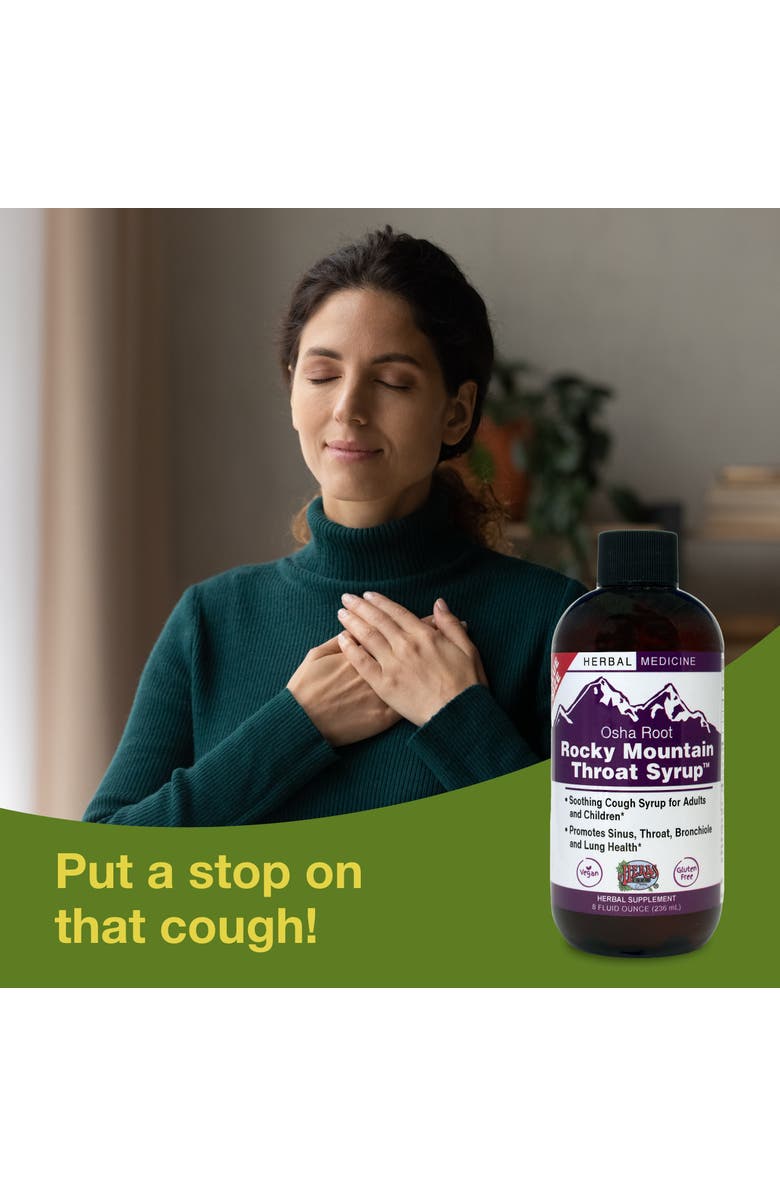 Trace Minerals Rocky Mountain Throat Syrup - Supports Throat Wellness - Soothing Lung Health Support - Supports Sinus, Throat, Bronchiole & Lung Health - Gluten-Free & Vegan - 8 fl oz, Alternate, color, NO COLOR