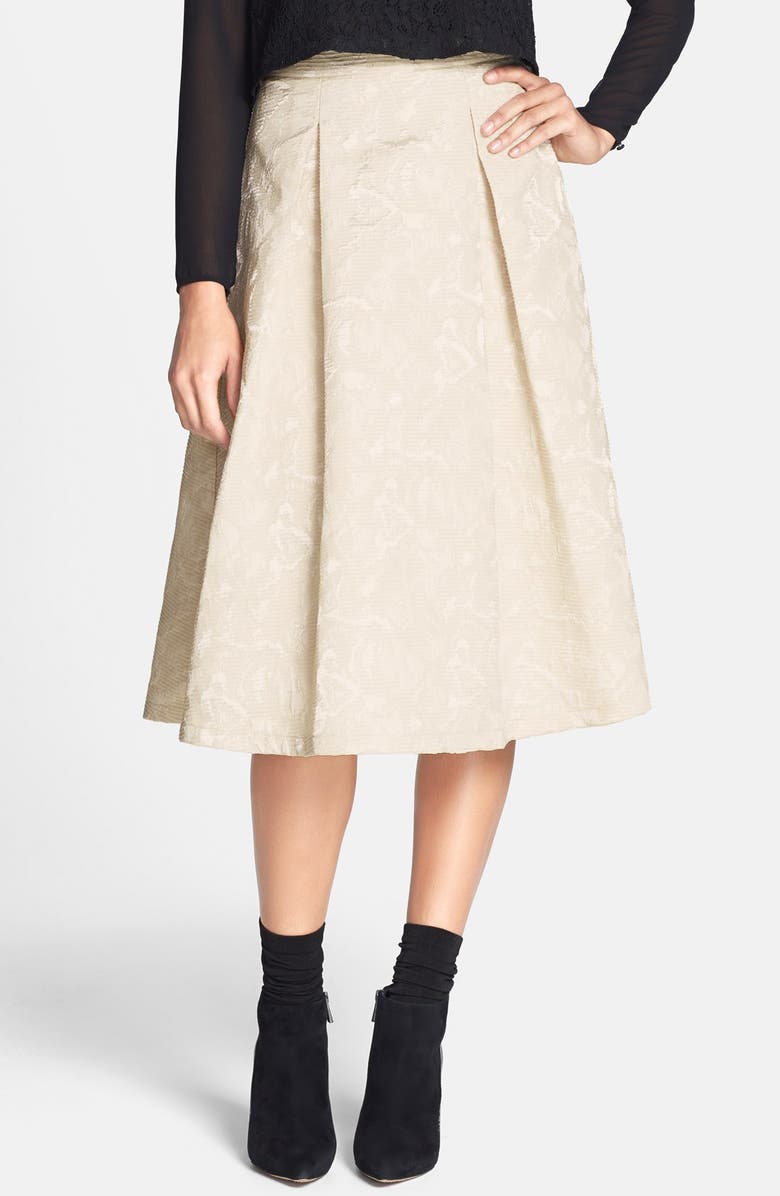ASTR the Label ASTR Textured Jacquard High Rise Midi Skirt, Main, color, 