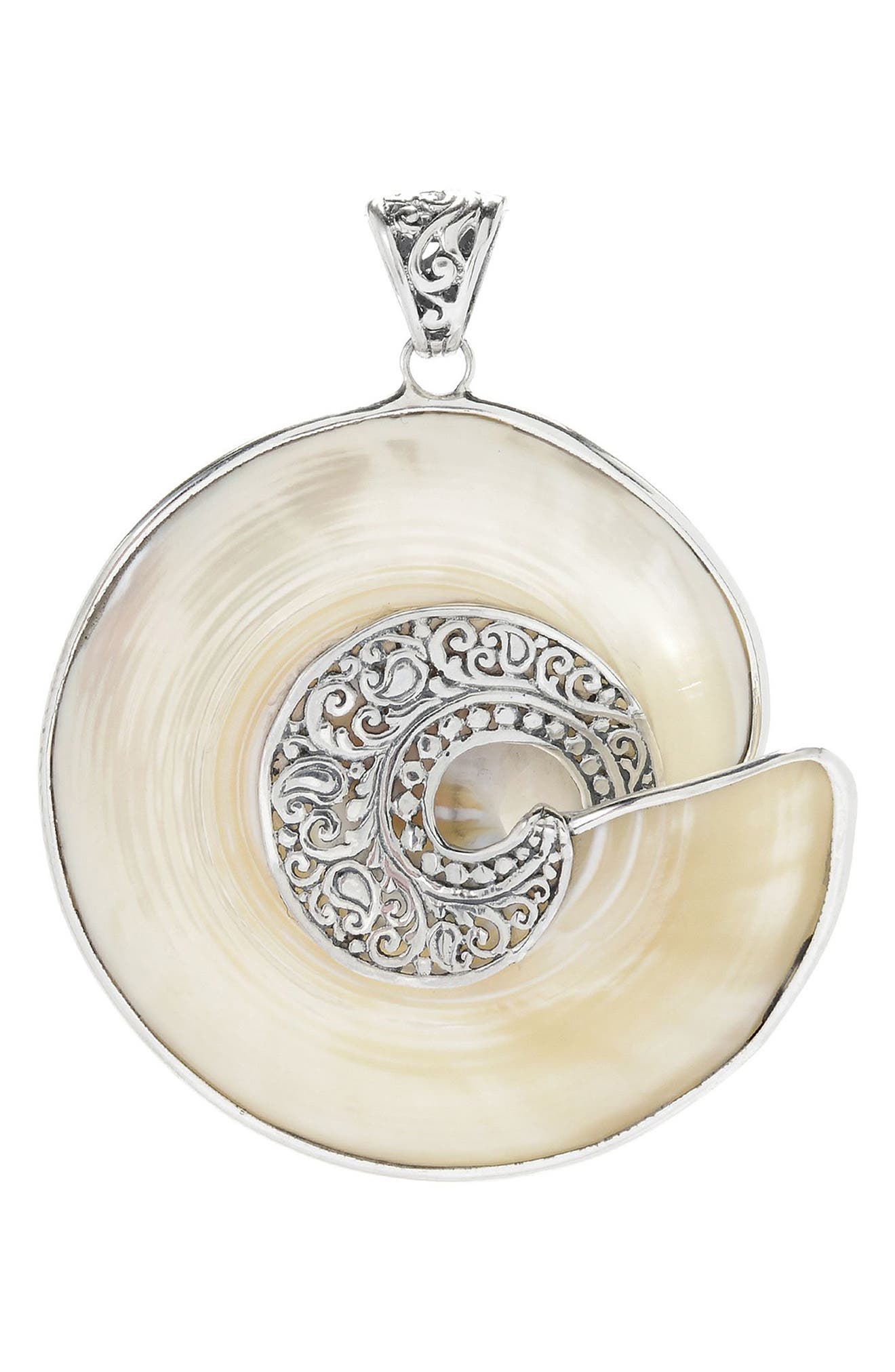 SAMUEL B. Balinese Mother of Pearl Swirl Pendant