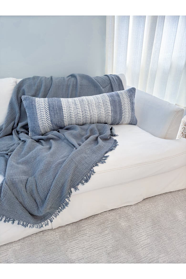 Crinkled Turkish Cotton Cuddle Throw, Alternate, color, Charcoal Grey