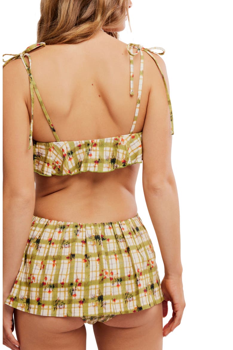 Avery Ruffle Smocked Bikini Top, Alternate, color, REBEL PLAID