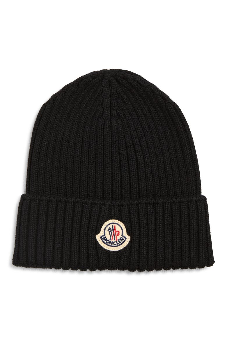 Kids' Logo Patch Virgin Wool Beanie, Main, color, BLACK