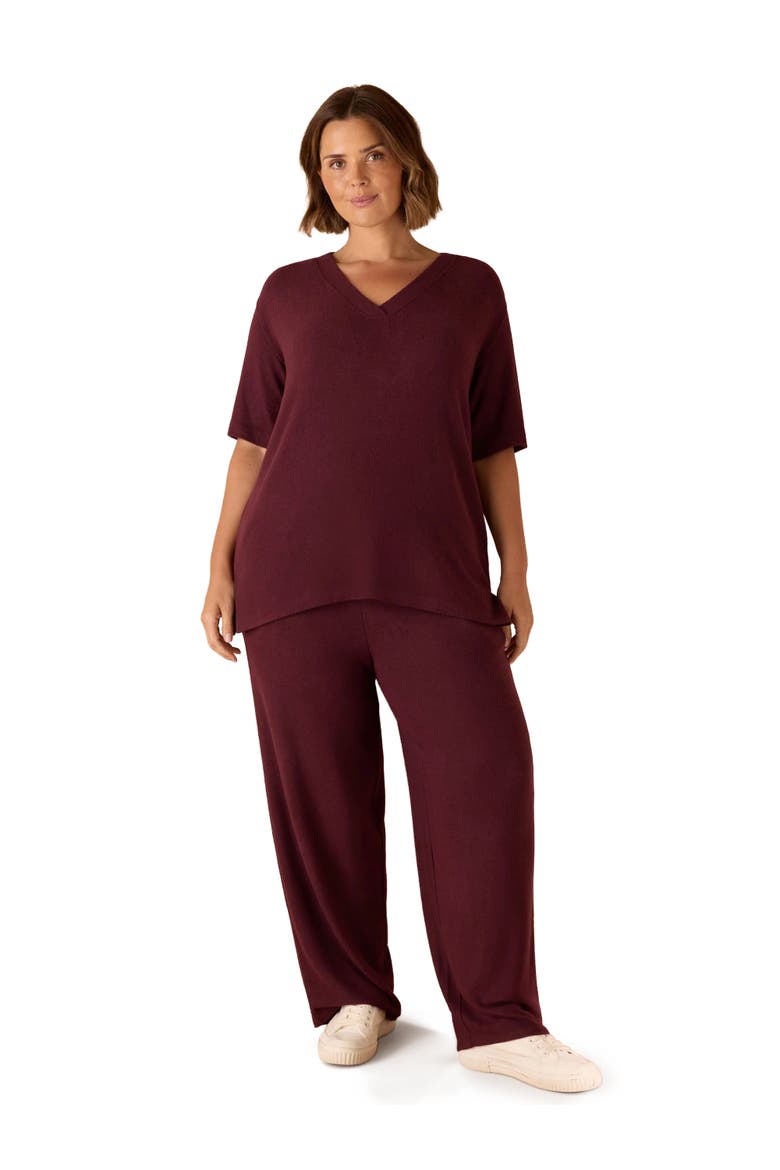 V-Neck Supersoft T-Shirt, Alternate, color, Burgundy