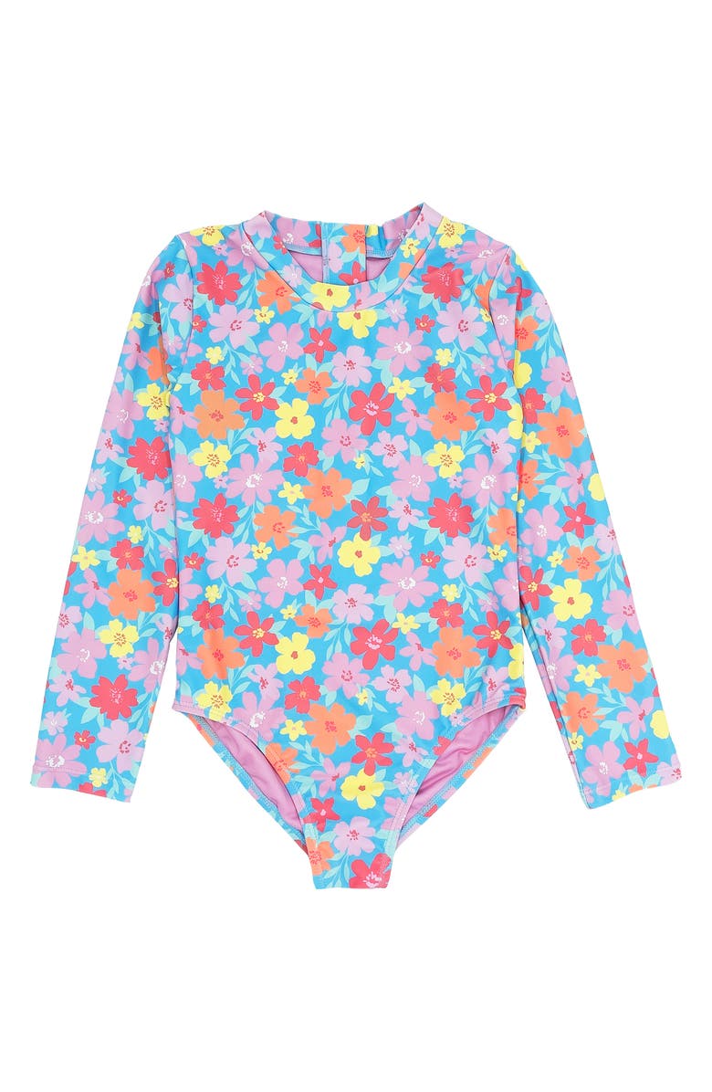 Feather 4 Arrow Kids' Wave Chaser Long Sleeve Rashguard One-Piece Swimsuit, Main, color,