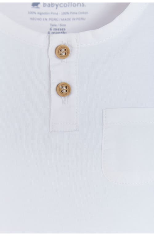 Babycottons Essentials Mandarin Collar Bodysuit In White