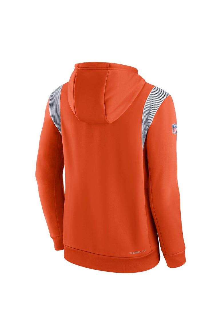 Men's Nike Orange Chicago Bears Sideline Athletic Stack Performance Pullover Hoodie, Alternate, color, Orange