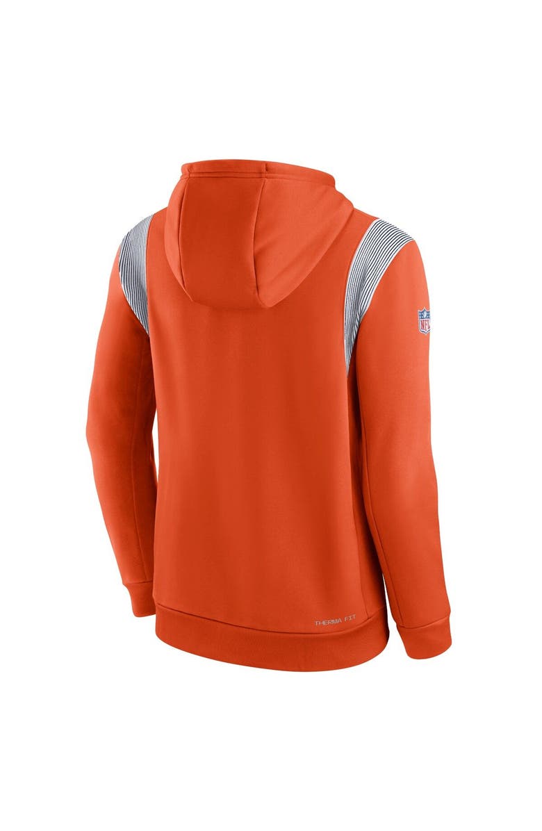 Nike Men's Nike Orange Chicago Bears Sideline Athletic Stack Performance Pullover Hoodie, Alternate, color,