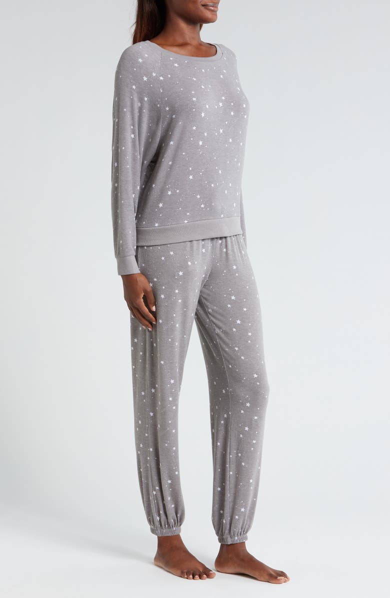 Honeydew Star Seeker Brushed Jersey Pajamas, Alternate, color, Castle Rock Stars