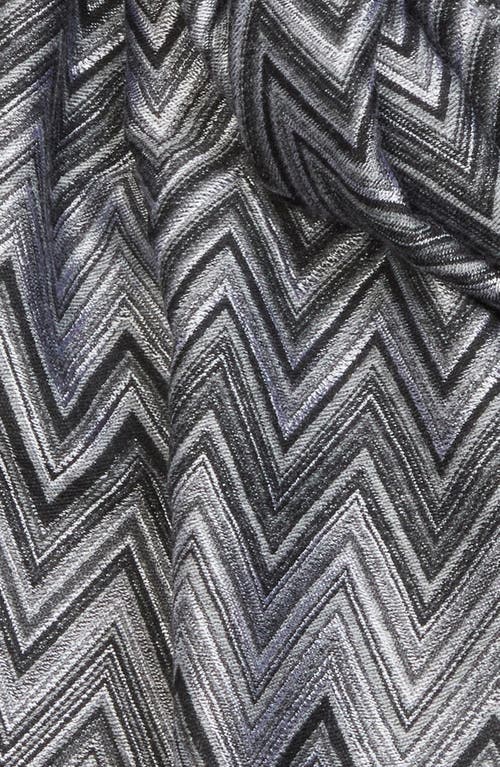 Missoni Zigzag Fringe Scarf In Gray