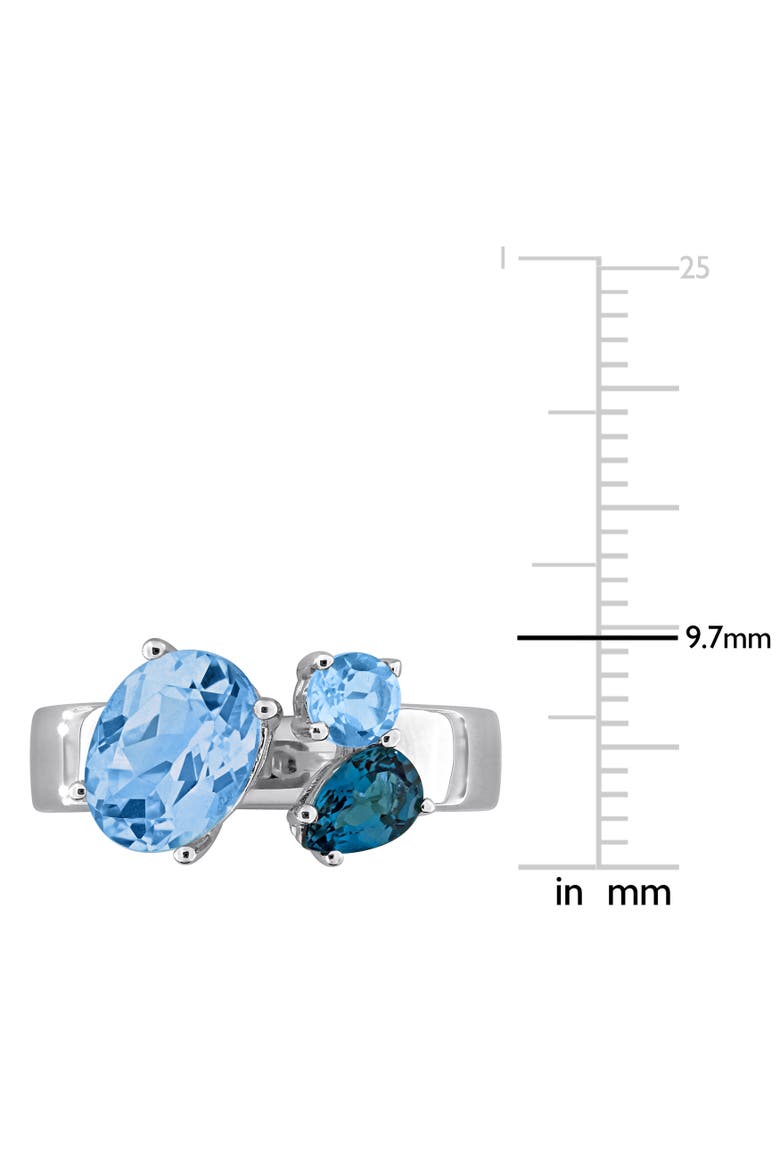 Blue Topaz 3-Stone Open Ring Sterling Silver, Alternate, color, Blue Topaz