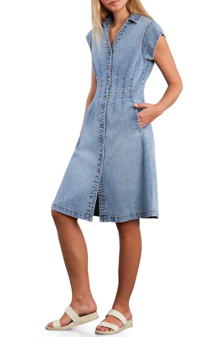 Perfect Pleats Denim Dress, Alternate, color, DENIM DREAM