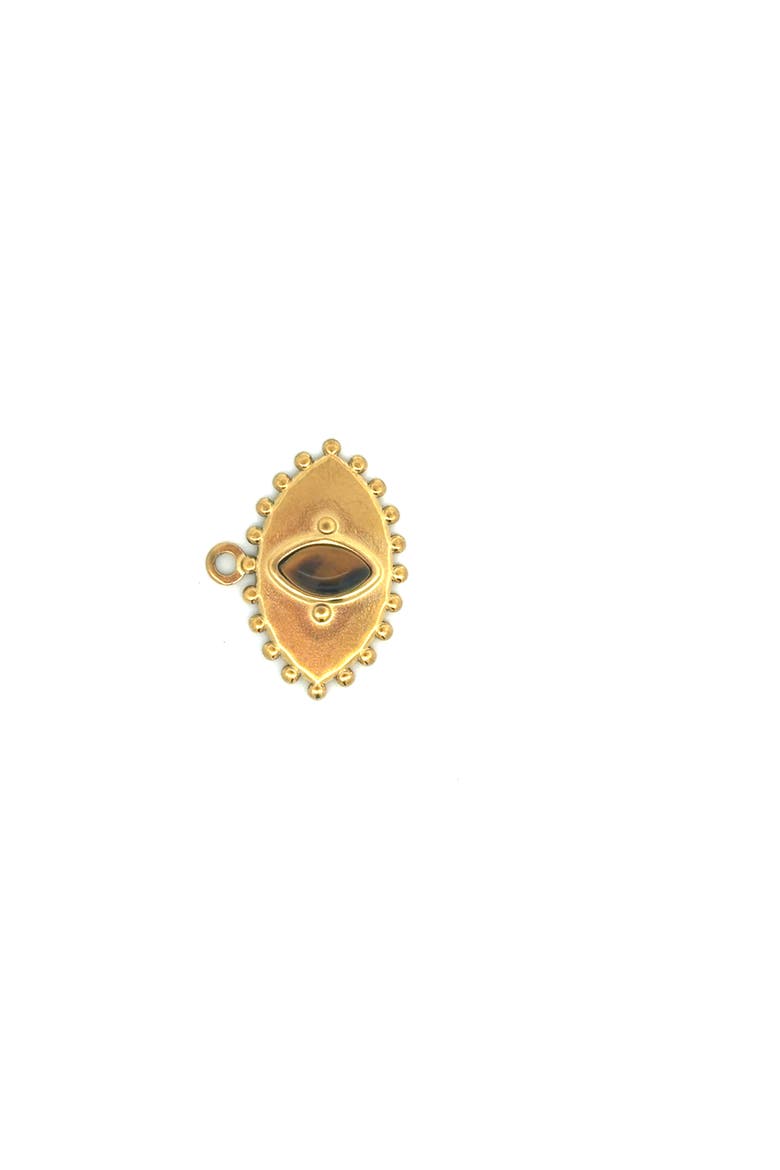 Evil Eye Cat Eye Stone Pendant, Alternate, color, Yellow