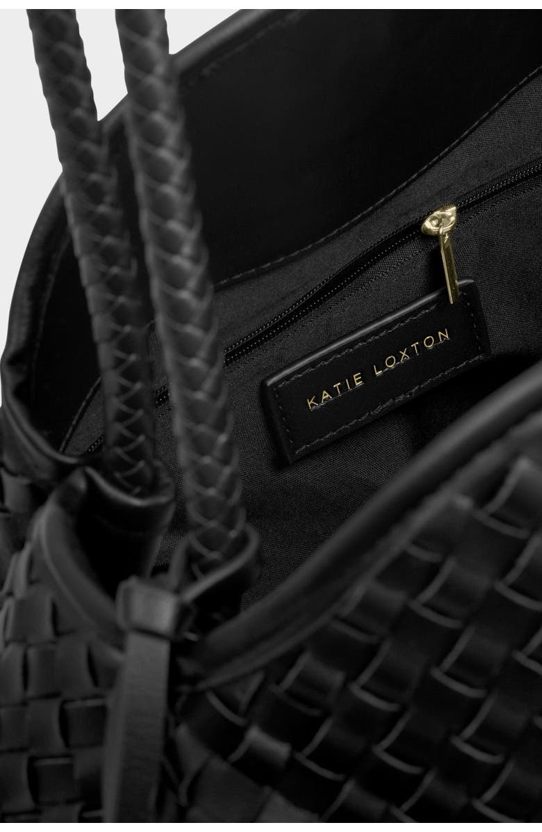 Katie Loxton Nova Hand Woven Large Shoulder Bag in Black, Alternate, color, Black