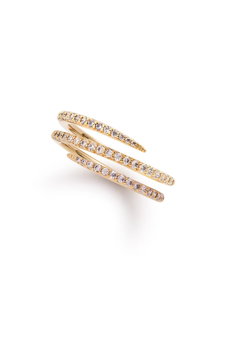 Oren Triple Pavé Coiled Wrap Ring, Main, color, GOLD