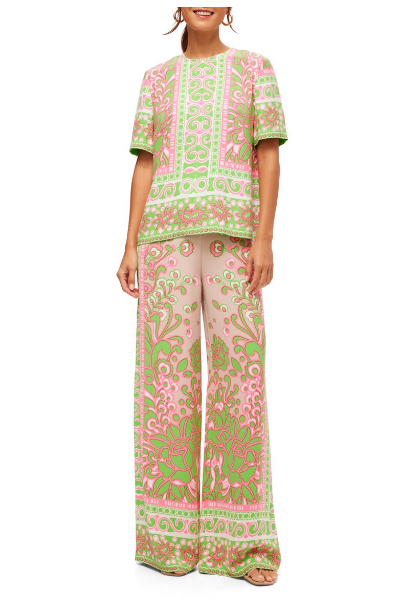 Trina Turk Short Sleeve Printed Riggs Top, Alternate, color, 