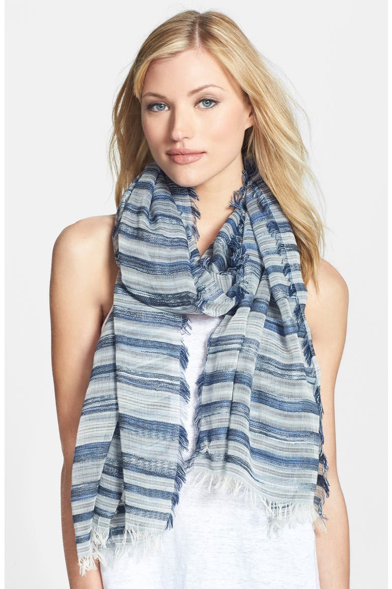 Stripe Scarf, Main, color, DENIM