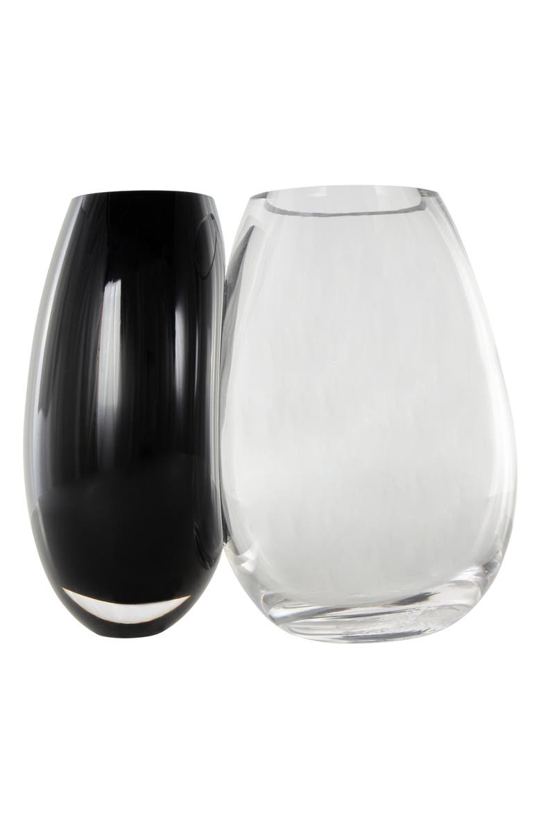 VIVIAN LUNE HOME Recycled Glass Vase, Alternate, color, Black