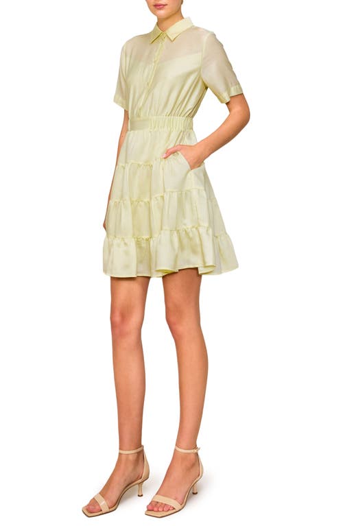Melloday Short Sleeve Tiered Shirtdress