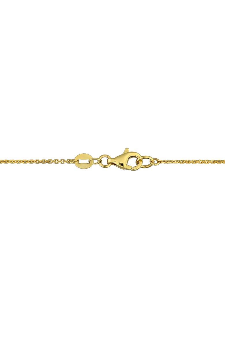 Lab Grown Diamond Emerald Solitaire Necklace 14K, Alternate, color, Yellow Gold