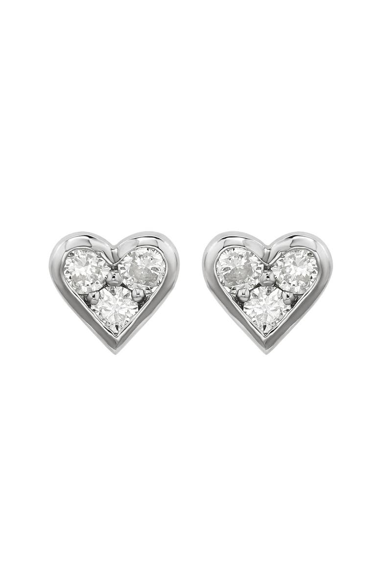 SUZY LEVIAN 14K Gold Diamond Heart Stud Earrings - 0.30ct., Main, color, 