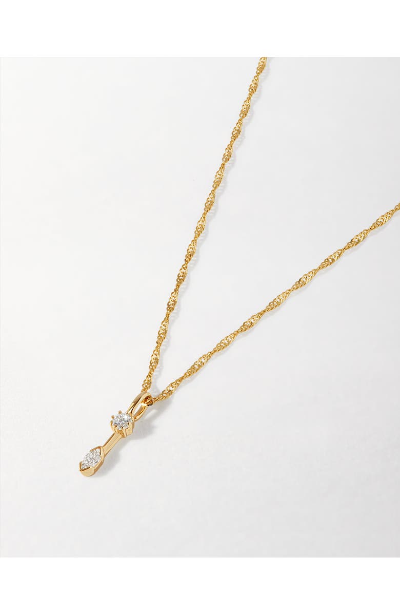 Edge of Ember Marquise Solitaire Diamond Necklace, Alternate, color, Marquise